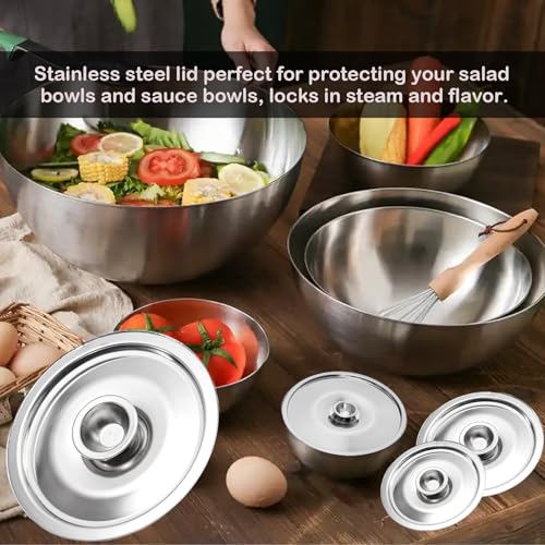 7.1inch Stainless Steel Cover Bowl, Universal Lid for Pots Pans and Skillet | Food grade Stainless Steel, Oven Safe Small Frying Pan Lid with Handle for Pot Lid, 18cm - size: 18CM
