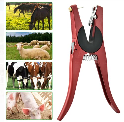 Sheep Ear Tag Plier - Animal Applicator Plier Farm ID Tag Tool for Goat, 9" L - style: Ear Tag Plier
