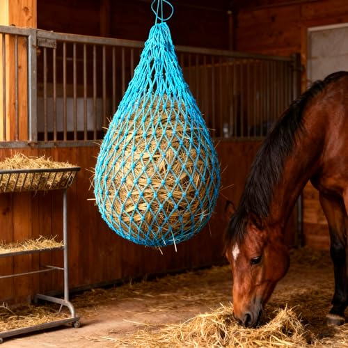 2 Pcs Hay Nets for Horses Slow Feed,40'' Horses Hay Nets,Blue - color: Blue