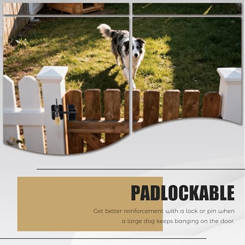 Heavy Duty Automatic Gate Latch for Wooden Fences,Self Locking Metal Gates,Outswinging Pool,Garden,Black (Small)