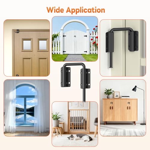 Upgraded Sliding Door Loop Lock, Gate Latches, Black-2PCS - color: Black-2PCS