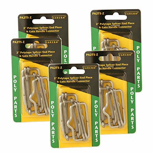 Zareba 2 inch Polytape Splicer - Connect Polytape Strands - Electric Fence Poly Tape Splicer - 15 Buckles, 5 Pack - PA2TS-Z