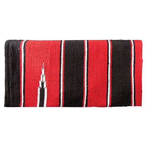Dura-Tech Western Navajo Saddle Blanket for Horses 32x34 | Vibrant Navajo Design | Ideal Over Protective Pad | Lightweight | Low Bulk | Machine Washable - color: Red/Black