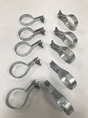 (10 Pack) Tension Bands with Bolts & Nuts for Chain Link Fence, Gate, Posts (4") - size: 4"