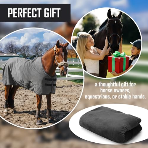 Shinylin 2 Pack 72.8 Inch Fleece Horse Cooler Blankets Cooling and Quick-Dry Horse Cooler Sheet with Double Side Anti-Pilling Breathable Fleece Moisture-Wicking Winter Blanket with Adjustable Buckle
