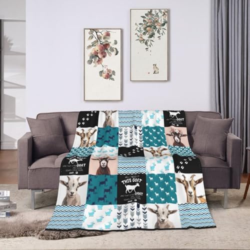 Super Soft Warm Goat Animal Throw Blanket - Cozy Plush Fluffy Sheep Lightweight Fleece Flannel Gifts for Women, Girls, Kids & Adults - 60"X50" - color: Goats, size: 60"x50"