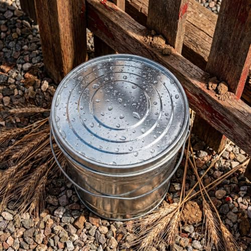6 Gallon Galvanized Steel Storage Can with Locking Lid