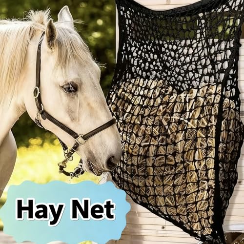 Martx 5X5ft Round Bale Hay Net for Horses Slow Feed,Knotless-Livestock Slow Feed Hay,Fits 4x4 5x5 6x6 Round Bales,Heavy Duty &1.5inch Holes Feeder Nets for Horses Goats Cattle Reduce Waste - size: 6x6ft
