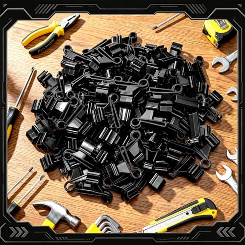 Chunful 100 Pcs T-Post Poly Tape Insulator Large Snap T-Post Holding Electric Fence Insulator for Farm Fence (Black) - color: Black