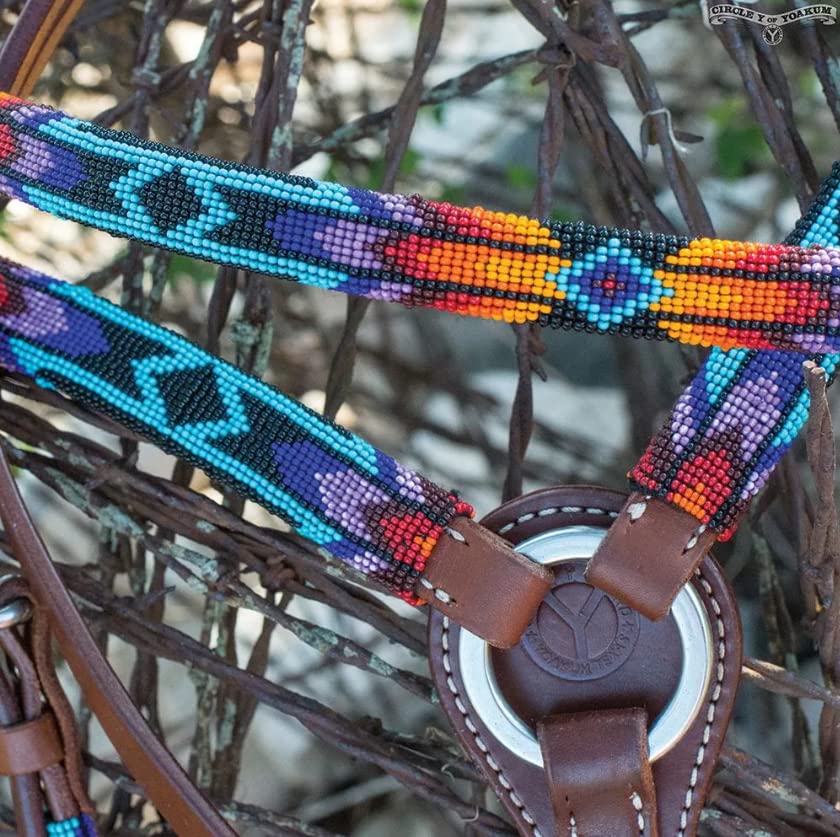 Tack Shack of Ocala Circle Y Infinity Wrap Browband Headstall, Western Headstall, Bridle, Headstall, Leather Headstall, Leather Western Headstall, Headstall for Horses