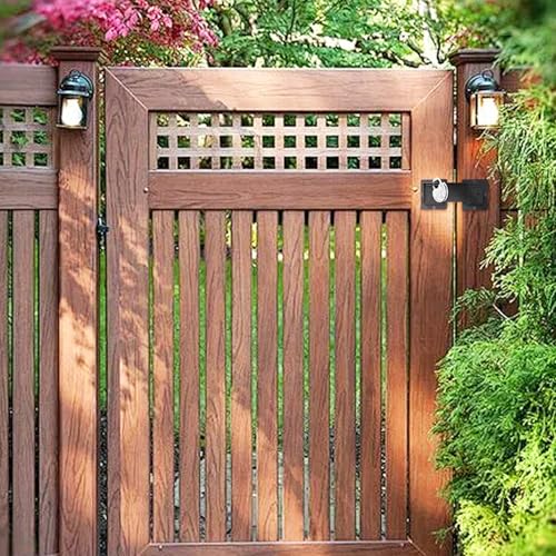 9-Inch Heavy Duty Flip Gate Latch Lock with Padlock Hole – HhdvdyWgd Steel Door Latch for Wooden Fence, Shed, Barn & Double Gates – Outdoor Security Locking Kit (9inch)