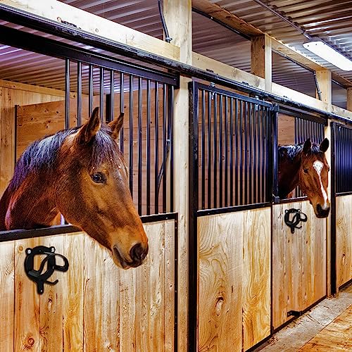 Horse Bridle Racks 16 Counts Metal Hanger Black Bridle Hooks | Horse Tack Storage Halter Hooks, Barn Supplies Bracket, With Screws Tubes, Stable Organization Tool, Horse Barn Supplies
