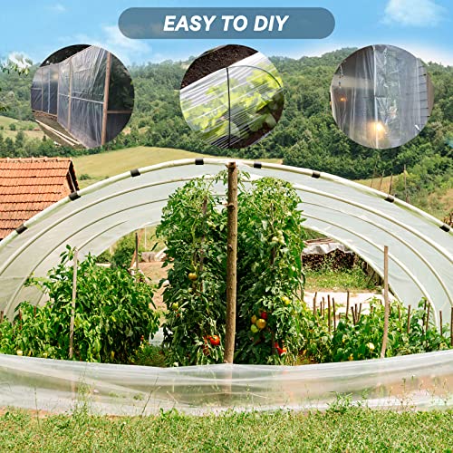 Greenhouse Plastic Sheeting 24' x 50' 6 Mil, Clear UV Resistant Heavy Duty Polyethylene Film, Thick Greenhouse Cover for Garden, Farm, Agriculture - size: 24x50 FT
