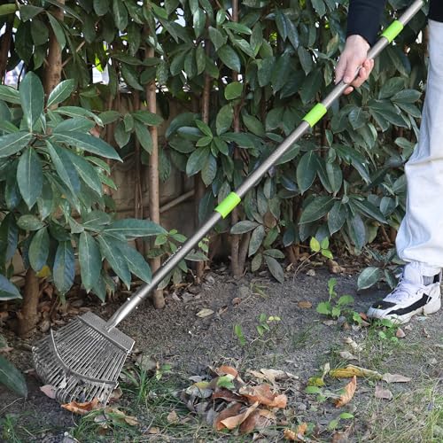 WORKPRO Rakes, Small Leaf Rake with 73” Adjustable Long Handle - size: 25 TINE