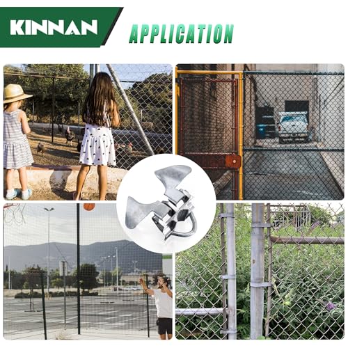 1 Pack KINNAN Chain Link Fence Butterfly Gate Latch, Galvanized Steel Butterfly Gate Latch for 1-3/8" Gate Frame and 2-3/8" Gate Post, Fence Gate Latch with Padlock Hole