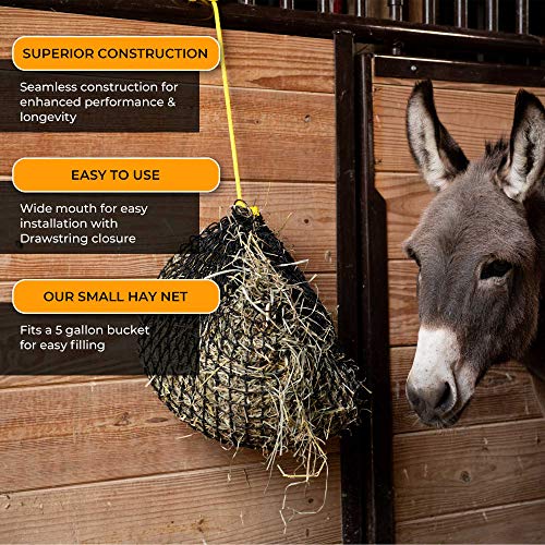 Texas Haynet - Extra Small Slow Feed Hay Net with 1 inch Holes, Easily Holds 1-2 Flakes