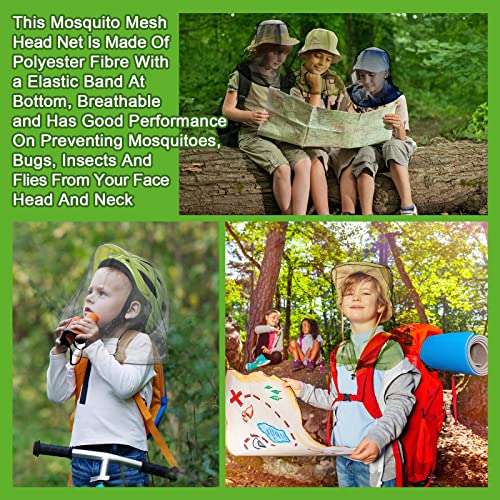 HESTYA 4 Pack Mosquito Head Net Mesh Face Cover Outdoor, 4 Color A - color: 4 Color a