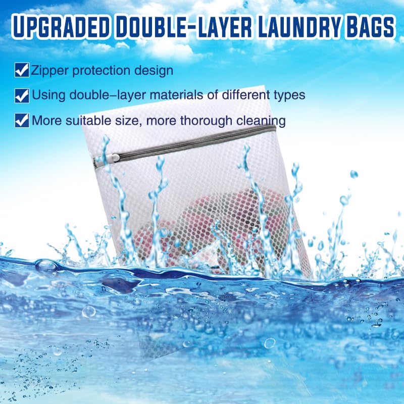 10 Pcs Laundry Bags Mesh Wash Bags, Premium Durable Double-Layer Honeycomb Mesh Laundry Bags for Delicates 12 x 16 Inches - color: 10 Pcs Medium Wash Bags