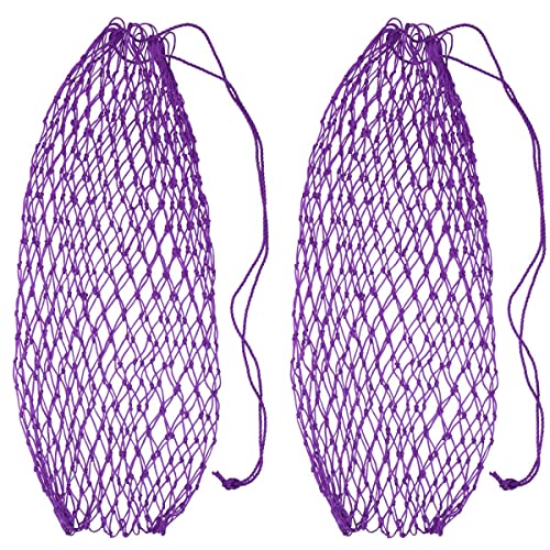 Set of 2 42" Eager Feeder Hay Nets with 2" Holes, Fits 4-6 Flakes of Hay (42", Plum Purple) - color: Plum Purple