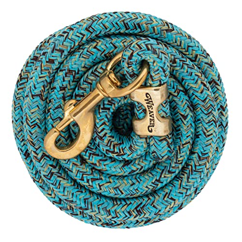 Weaver Leather Poly Lead Rope with Solid Brass 225 Snap - color: Mosaic - Turquoise/Brown/Tan