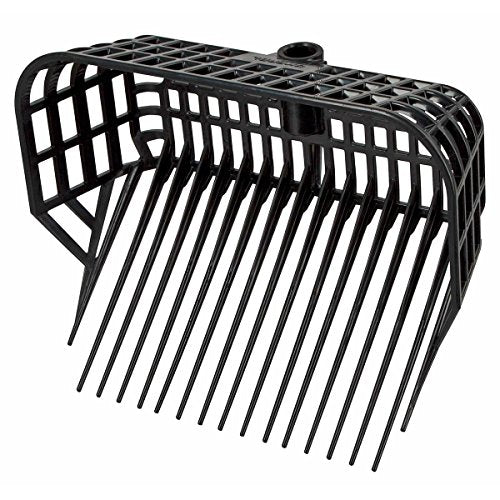 Kerbl Maxifork Black | Black, 38 × 30 cm, extra deep plastic manure fork with large filling volume for stable and agriculture