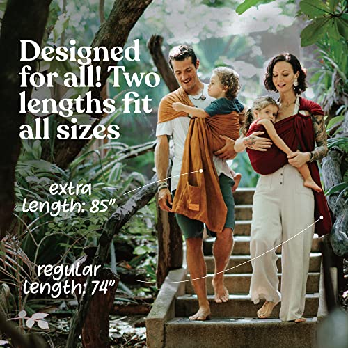 Nalakai Luxury Ring Sling Baby Carrier, Soft Linen Blend Baby Sling, Baby Wrap, Wear Your Little One Close to Your Heart, Longer Length