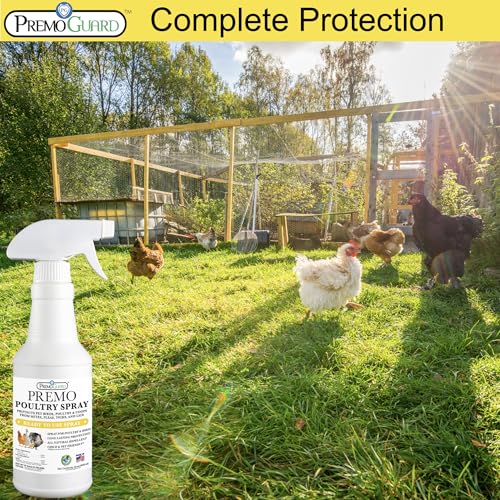 Premo Guard Natural Poultry Spray – Kills Scaly Leg Mites, Fleas, & Lice | Chicken, Duck, Geese Pests, Spray Directly on Birds and Coops, Natural Plant Based Oils, Control & Prevention - size: 32 Fl Oz (Pack of 1)