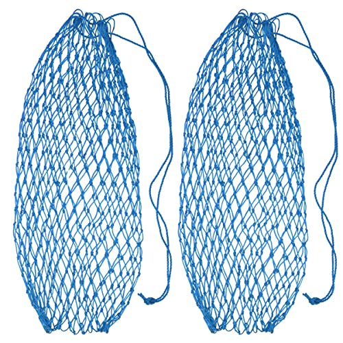 Set of 2 42" Eager Feeder Hay Nets with 2" Holes, Fits 4-6 Flakes of Hay, Includes Steel Snaps for Easy Hanging (42", Royal Blue) - color: Royal Blue