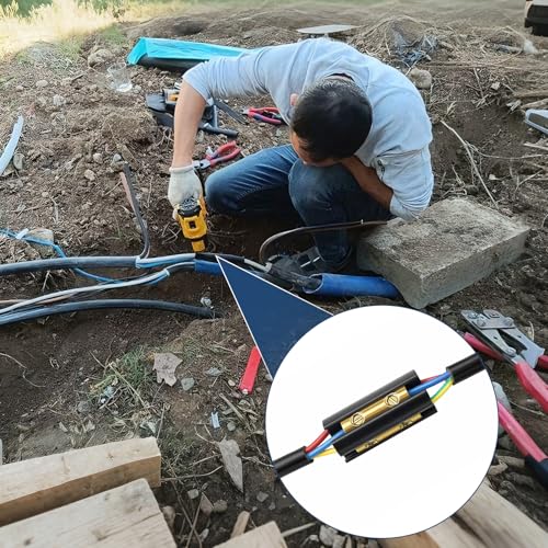 1 Set Underground Wire Splice Kit Suit Includes Connectors and Shrink Tube Electrical Cable for 14/3 to 8/3 Range Direct Burial Uf Wire Handle up to 600 Volts Maximum