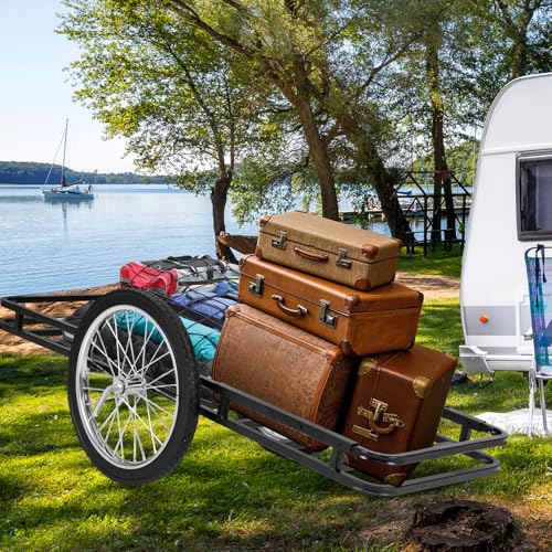 Goplus Folding Deer Cart, 550 LBS Adjustable Game Cart with 20 Inch Big Wheels, Heavy Duty Cargo Carrier, 2-in-1 Deer Hauler for Luggage, Firewood, Animal - style: 30.5" x 39.5" x 46"