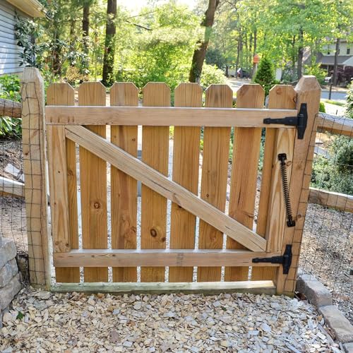11-1/2" Gate Door Spring Self Closing Heavy Duty Automatic Closure Hardware | Outdoor Door Spring Closer Spring Loaded Fence Gate Latch with Adjustable Tool for Wooden and Vinyl Fence, Black (1 Pack) - size: 11-1/2 Inch