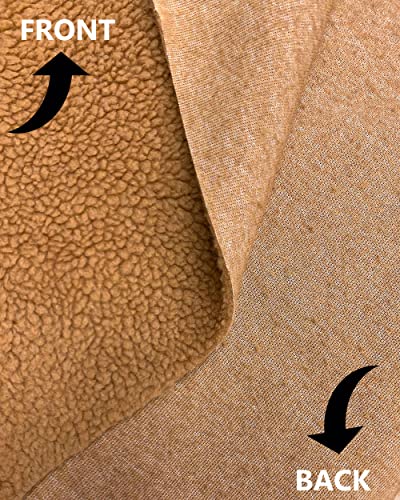 Heavy Duty Sherpa Sheep Skin 60" Wide - 21oz per Yard, 7.7mm Sold by The Yard - Camel - color: Camel, size: Heavy Duty Sherpa