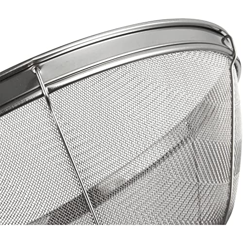 Juvale Stainless Steel Fine Mesh Strainer - Durable Rust-Resistant Mesh Colander - Ergonomic Handle Rice Colander - Ultra-Fine Flour Sifter - Dishwasher Safe with Stable Design - 11 in x 4 in, Silver