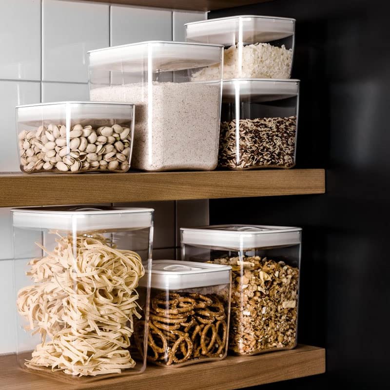 ClickClack Pantry-Cube Food Storage Containers, White, Set of 10