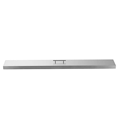 Celestial Fire Pit Cover for 48”x6” Linear Burner Pan (51" x 9" Actual Size), Commercial Grade, Stainless Steel, Reinforced Wrapped Edge - size: 51" x 9"
