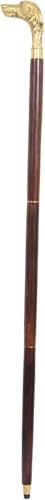 Dog Head Walking Cane – 36 Inch Wooden Walking Stick with Solid Brass Golden Handle | Decorative Luxury Cane for Men & Women | Antique Designer Mobility Stick