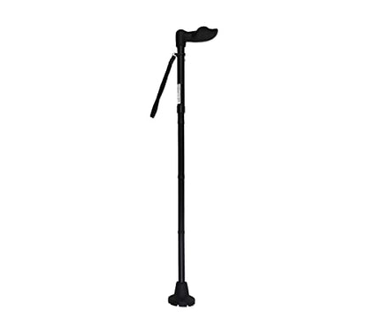 KMINA Folding Walking Cane for Women and Men, Palm Grip, Right Hand, Black - style: Right