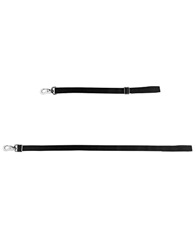 QWORK Horse Bucket Strap, Nylon, 6 Pack, Adjustable 21" to 32" Length, for Hay Nets, Water Buckets, Outdoor Feeders, Black