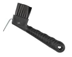 MPMH Ergonomic Horse Hoof Pick Brush with Heavy-Duty Rust-Resistant Steel Pick and Durable Nylon Bristles – Ideal for Hoof Care, Easy to Clean (Black) - color: Black