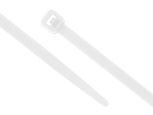 Secure 4 Inch White 18 lb Miniature Nylon Cable Tie - 100 Pack - color: White, size: 4 Inch