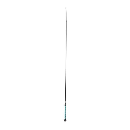 Weaver Livestock Basic Pig Show Whip, Hog Livestock Whip with Braided Nylon Handle, Leather Popper, Lightweight Braided Shaft - color: 36" - Teal/White