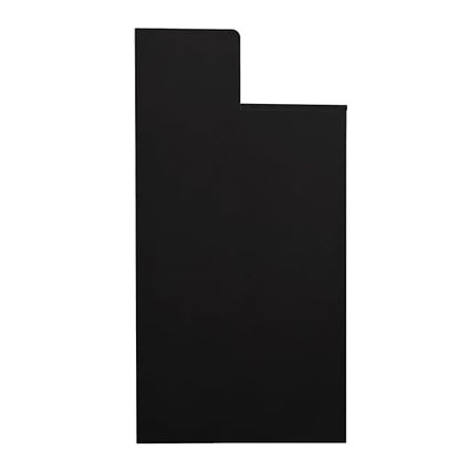 Flash Furniture Trash Can Enclosure, 32 Gallon, Black | 8" Drop Hole, Tray Shelf, Swing Door, Commercial Grade - color: Black