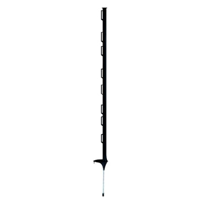 Sandbaggy 4 ft Plastic Step in Electric Fence Posts - UV Resistant - Temporary or Semi-Permanent Fencing for Livestock, Grazing, Gardening - Lightweight, Adjustable Height (4 ft, Black, 10)