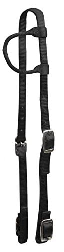 Premium Nylon Single Ear Headstall - color: Black