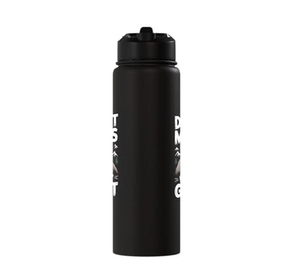 Don´t Mess With My Goat Cute Coat Pygmy Goat Farmer Stainless Steel Insulated Water Bottle - color: Black