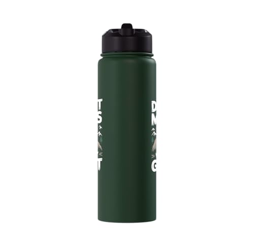 Don´t Mess With My Goat Cute Coat Pygmy Goat Farmer Stainless Steel Insulated Water Bottle - color: Dark Green