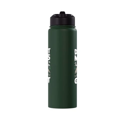 Don´t Mess With My Goat Cute Coat Pygmy Goat Farmer Stainless Steel Insulated Water Bottle - color: Dark Green