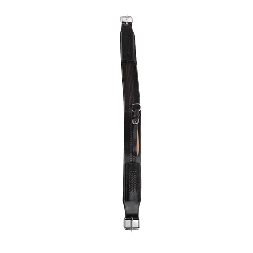 Hulara Western Carved Leather Rear Flank Back Saddle Girth Cinch Belt with Bucking Strap Comfytack |Premium Flank Cinch Belt Leather Horse Girth - color: Black