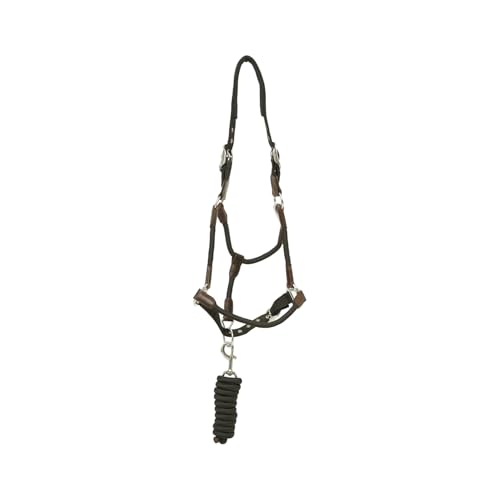 Huntley Equestrian Nylon Halter and Lead, Black - size: Pony