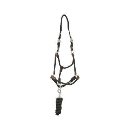 Huntley Equestrian Nylon Halter and Lead, Black - size: Pony